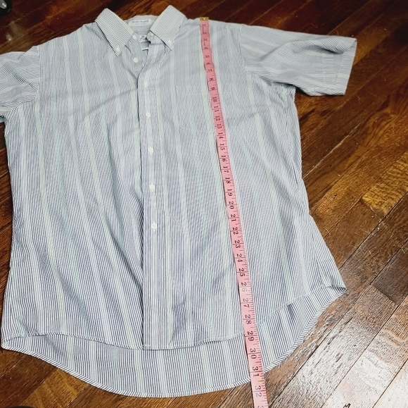 Vintage 90s Bill Blass Striped Short Sleeve Button Down Shirt - Picture 9 of 11
